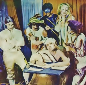 George Falkenberry as Marat, with supporting cast, as featured in the Birmingham News, 1972.